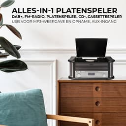 Denver Retro Platenspeler - Ingebouwde Speakers en Versterker - DAB Radio - Radio CD Speler - MRD51 - Hout — thumbnail 2