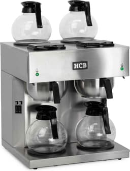 HCB® - Professionele Horeca Koffiezetapparaat - 2 x 1,8 liter - 2 x 230V - RVS / INOX - Filter machine voor koffie - Filtermachine - Filterkoffie - 40.5x40.5x45.5 cm (DxBxH) - 9 kg - 1714 — thumbnail 2