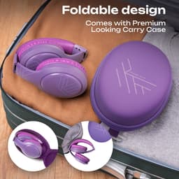 PowerLocus P19 Bluetooth Koptelefoon - Koptelefoon Draadloos - tot 70 Uur Speeltijd en met Aux Kabel - Over Ear Hoofdtelefoon - 3 EQ-Modi - Met Draagtas - Purper — thumbnail 3