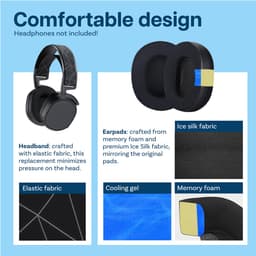 Vervangende Oorkussens & Hoofdband voor SteelSeries Arctis 1 / Arctis 3 / Arctis 5 / Arctis 7 Arctis 9 / Arctis Pro & Prime Hoofdtelefoon etc. van MMOBIEL - Cooling Gel Oorkussens & Stoffen Hoofdband — thumbnail 4