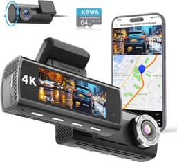 4K Dashcam voor Auto met GPS, Wifi, Nachtzicht en 64GB SD-kaart — thumbnail 1