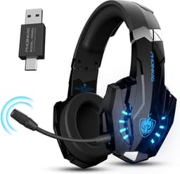 PHOINIKAS G9000 Max - 2.4GHz Draadloze Gaming Headset - met microfoon - Over-ear Koptelefoon - Nintendo Switch/PS4/PS5/PC - Zwart blauw — thumbnail 1