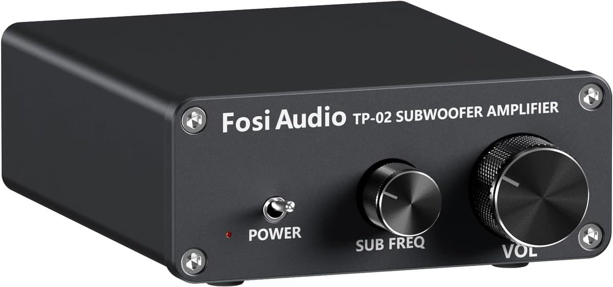 Fosi Audio TP-02 Subwoofer Versterker - Volume- en Frequentieregeling, voor Actieve en Passieve Subwoofers en Bass Shakers — afbeelding 1
