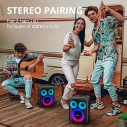 Tronsmart Halo 200 - Karaoke Partyspeaker - 120W 3-Weg Geluid - 18 Uur Batterij - IPX4 - 5 Lichtmodi - Met Gitaar & Mic Ingang - App EQ - Zwart — thumbnail 2