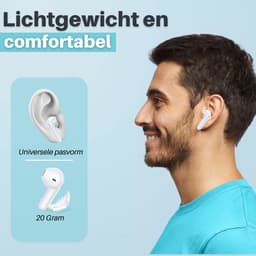 Soundtrex X-Pro Draadloze oordopjes - Bluetooth Oordopjes - Oortjes draadloos - Earpods - LED Display - Bluetooth 5.3 - Wit — thumbnail 5