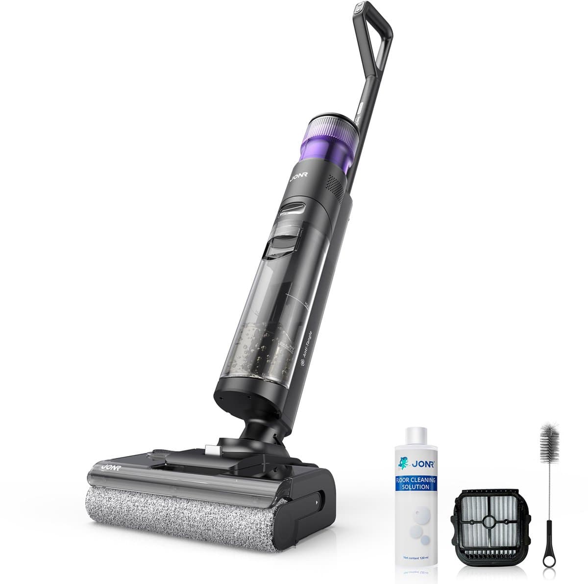 JONR ED12 Pro Max Draadloze -Nat Droog Stofzuiger-Elektrische Dweil-Steelstofzuigers-zelfreiniging met 75°C heet water-5 min flitsdrogen met hete lucht-180° kantelbare reiniging - dubbele schrapers met anti-verstrengeling - 17000 Pa zuigkracht — afbeelding 1