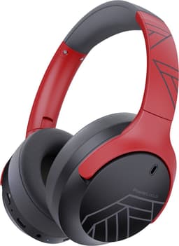 PowerLocus Boom - Koptelefoon Bluetooth - 60 uur batterijduur – Over Ear Koptelefoon Draadloos – 4 EQ-modi - Met Microfoon - Grijs/Rood — thumbnail 1