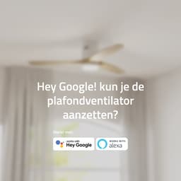 Hombli Slimme Plafondventilator met verlichting - Ø132 cm - Incl. Afstandsbediening - Wit & Licht Hout — thumbnail 4