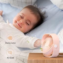 StayPowered Tafelventilator - Krachtige Koeling binnen Handbereik - 3 Snelheden - 360° Draaibaar - USB-Aangedreven - Compact Ontwerp - Stil Gebruik - Roze - Draagbaar - Levering Sneller dan Aangegeven! — thumbnail 4