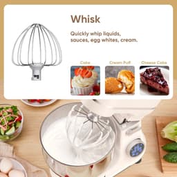 Keukenmixer - Keukenmachine - Foodprocessor - Keukenrobot - 1200W - OLED Touchscreen – 11 Snelheden – 5L RVS Mengkom – Elektrische Foodmixer - Wit — thumbnail 5