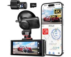 Redtiger F7NX 4K Touch Wifi Gps 2CH 128gb dashcam - Camera voor + achter - Wifi en Gps - Parkeermodus - 3,18 inch touch screen LCD - 4K resolutie - 128gb Micro SD kaart - dashcam voor auto