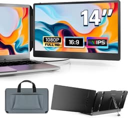 CRLYN® Portable Monitor - Tri Screen - Laptop Uitbreider - Full HD - Zwart — thumbnail 1