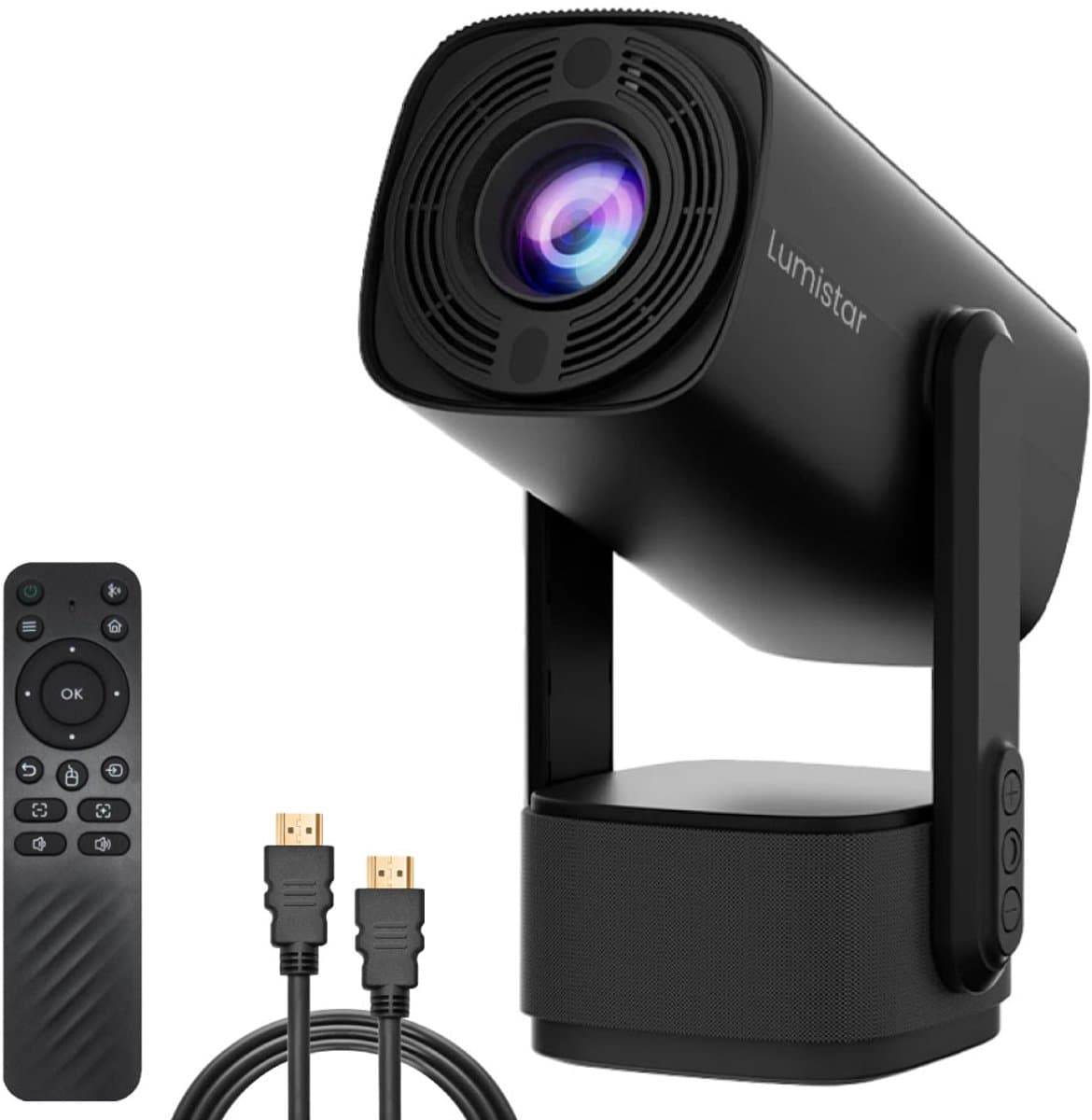 Lumistar® Ultra Mini Beamer - Alles-in-één Smart TV Projector - 2025 model - Android 11.0 - WiFi 6 & Bluetooth 5.2 - 4k Ondersteuning - Beamer - Inclusief Hdmi kabel - Home Cinema - 600 ANSI Lumen - Zwart — afbeelding 1