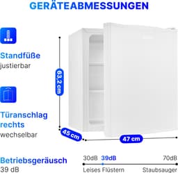 Bomann KB 7347 Mini Koelkast - Barkoelkast - 58 liter - wit — thumbnail 3