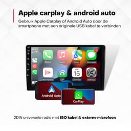 Boscer Autoradio 2Din Universeel - Android 15 - Apple Carplay & Android Auto - 10.1 Inch HD Touchscreen - GPS Navigatiesysteem - 2+64GB - Externe Microfoon & Achteruitrijcamera — thumbnail 2