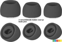 *** Vervangende Oordopjes geschikt voor Samsung Galaxy Buds Pro - Zwart - 3 paar - 3 maten - S/M/L - Past altijd - Earplug - Music - van Heble® *** — thumbnail 1