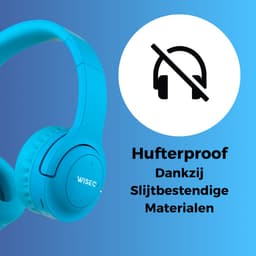 WiseQ HERO Kinder Koptelefoon – Blauwe Draadloze Kinderkoptelefoon Bluetooth – 13dB Geluidsdempend – 38u Bluetooth & Microfoon – Blauw — thumbnail 5