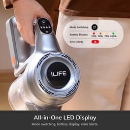 Snoerloze steelstofzuiger - Snoerloze stofzuiger - Stofzuiger - Stokstofzuigers - Stofzuiger - 21000Pa Zuigkracht - 0,55L Stofbeker - met LED-verlichting, Uitneembare accu — thumbnail 3