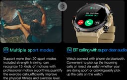 WizBay Premium Select® 1.39 inch HD TFT - Bluetooth Bellen AI Voice - Message - Dynamic Hartslag & Slaap Monitor - Bloeddruk & Bloedzuurstofmeting - 100+ Sport Modi - 700mAh - Magnetic Laden - Zink Alloy Zwarte Case - Zwarte TPU Band — thumbnail 5