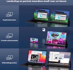 MKSS® Portable Monitor - Draagbare Scherm - Gaming - Full HD - Zwart — thumbnail 4