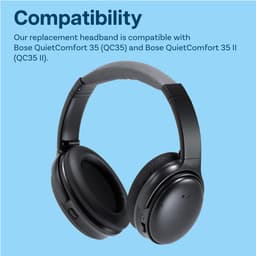 Vervangende Hoofdband voor Bose QuietComfort 35, 35 II, 45 (QC35, QC35 II, QC45) Over-Ear Hoofdtelefoon van MMOBIEL – Protein PU Hoofdband – Hoofdtelefoon Hoofdkussen Cover Reparatie – Grijs — thumbnail 5