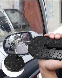Opvouwbaar autopedal deurtrede voor autodak SUV/RV zwart met veiligheidshamer- 4 kunststof haken — thumbnail 2