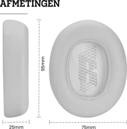 Oorkussens Geschikt Voor JBL Live 650BT NC / 660 NC - 2 Stuks - Zacht Schuim - Eiwitleer - Grijs — thumbnail 3