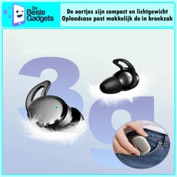 De Beste Gadgets Sleep Earbuds – Slaap Oordopjes voor Zijslapers – Bluetooth 6.1 – Noise Cancelling – White Noise – 48 Uur Batterij – USB-C – Paars — thumbnail 3