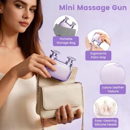 Mini Massage Gun, Draagbaar Massagepistool voor Spiermassage, Handheld Percussiemassager voor Nek, Rug, Schouders, Armen, Handen en Benen, Compact voor Reizen en Sportschool, Cadeau voor Vrouwen, Paars — thumbnail 5