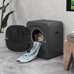 Mini wasdroger met LED-touchscreen en 6 programma's – 48x40x56 cm – Luchtafvoerdroger met 4 kg laadvermogen – voor kleine ruimtes – Grijs — thumbnail 1