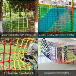 Klimnet Polyester Speeltuin Klimrek Voor Kinderen Buitenspeeltuin Veiligheidsbescherming, Boomhut, Touwladder, Schommelset, Jungle Gyms Hindernisbaan(Size:91 * 182cm(3 * 6ft),Color:blauw) — thumbnail 3