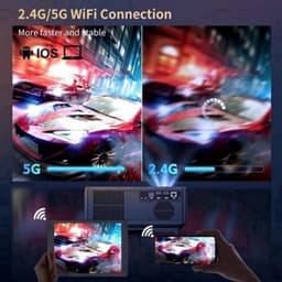 Mini Beamer - Projector - Digitale Beamer - Draagbaar - 1080P Projector - 4K Full HD - Met Auto Focus - 21000LM - 2500ANSI - AC100-240V / 50-60Hz - Android System - 205W - Zwart — thumbnail 3