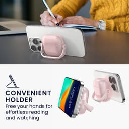 kwmobile transparante koptelefoonhoes voor Apple Airpods 5 / Airpods 4 - Hoesje van TPU met veiligheidssluiting - oudroze / transparant — thumbnail 2