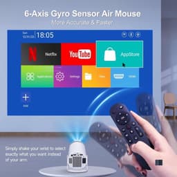 Draagbare Beamer 1280 x 720 LCD - WiFi 6 Bluetooth 5.0 - 9,5 x 9,5 x 15,7 cm Compact - Mini Projector - Voor Thuisbioscoop En Presentaties — thumbnail 5