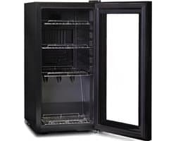 Koelkast - Vrijstaande Minibar voor Slaapkamer & Kantoor - Luxe Mini Koelkast met Vriesvak - Zwart - 45cm x 35cm x 70cm