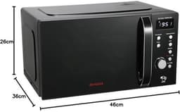 Digitale magnetron met grillfunctie - 20L - 700W - zwart - inclusief draaiplateau & rooster — thumbnail 2