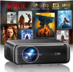 Beamer 4K Full HD 1080P WiFi Bluetooth - 1500 ANSI Lumen - LCD LED - Voor Thuisbioscoop — thumbnail 1