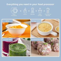 Homogenisator bereidt babyvoeding voor baby's, robotkookmachine voor kinderen met automatisch koken en uitschakelen, touch-bedieningspaneel, ontdooien en stomen — thumbnail 3