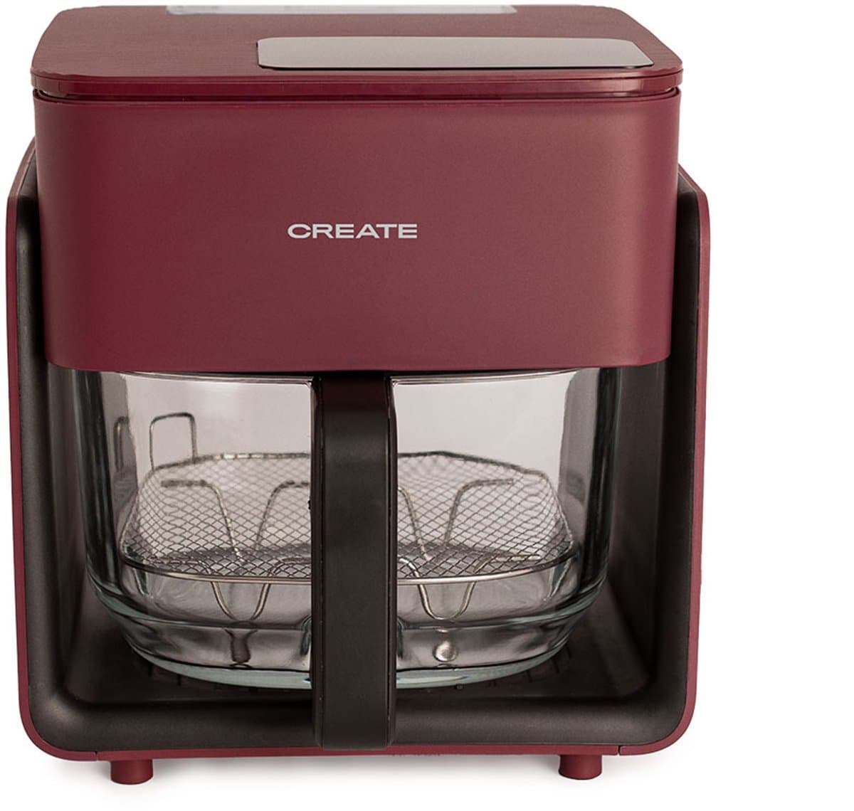 CREATE - Olievrije friteuse van 4,2 L met stoomfunctie - Bordeauxrood - AIR FRYER CRYSTAL — afbeelding 1