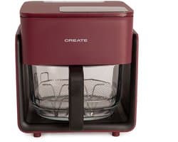CREATE - Olievrije friteuse van 4,2 L met stoomfunctie - Bordeauxrood - AIR FRYER CRYSTAL