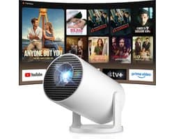 Mini Beamer - 1280 x 720 Resolutie - 4K Ondersteuning - LCD - Wifi 6 En Bluetooth - Draagbaar Mobiele Projector