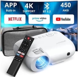 Beamer 450 ANSI Lumen - 1080P Full HD Resolutie - LED Display - Draagbaar Mobiel - Thuisbioscoop Gaming Educatie — thumbnail 3