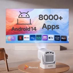 Mini Beamer Draagbaar - 330 ANSI Lumen Android 14 - 1920 x 1080 Full HD Resolutie - LED - Voor Thuisbioscoop — thumbnail 3