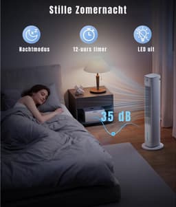 DnA® Airco Zonder Afvoerslang - Mobile Airco - Aircooler - Energy Class A++ - 3L Water Tank - Wit - 29cm x 29cm x 98cm — thumbnail 5
