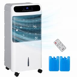 TEKROA® Mobiele Airco - 4-in-1 verdampingTEKROA® sluchtkoeler - Draagbare Airconditioner - 12L Watertank - voor 25-35 m² - met Afstandsbediening & 12-uurs Timer - Inclusief Wieltjes - Wit — thumbnail 1