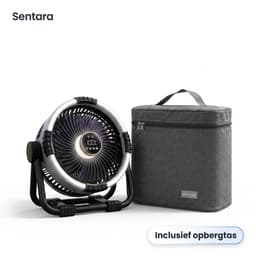 Sentara Campingventilator Oplaadbaar 20000mAh – Krachtige Draagbare Buitenventilator 10 m/s met LED-nachtlamp, Powerbank-functie, Timer & Opbergtas – Ophangbaar of Staand – 25 cm – Grijs — thumbnail 1