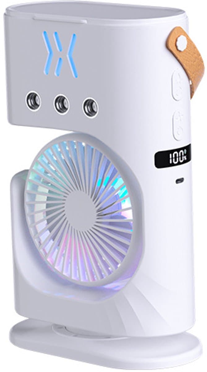 Ventilatoren - Mobiele Airco - 3-in-1 draagbare luchtkoeler USB sprayventilator compact 24.5×16×7.5 cm, zuinige mobiele ventilator zonder afvoer voor thuis, kantoor en buiten in de zomer — afbeelding 1