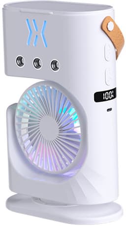 Ventilatoren - Mobiele Airco - 3-in-1 draagbare luchtkoeler USB sprayventilator compact 24.5×16×7.5 cm, zuinige mobiele ventilator zonder afvoer voor thuis, kantoor en buiten in de zomer — thumbnail 1