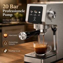 HOMCOM Touchscreen – Espressomachine – 1,2L – 20 bar-1350W-Stoompijp — thumbnail 2