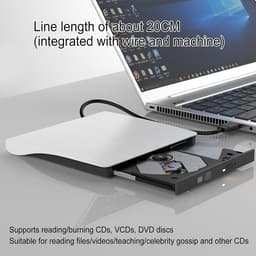 Externe Schijfstation - Optische Drive - Data Overzetten - USB 3.0 Snelheid - 19.3 cm breed - Wit — thumbnail 2